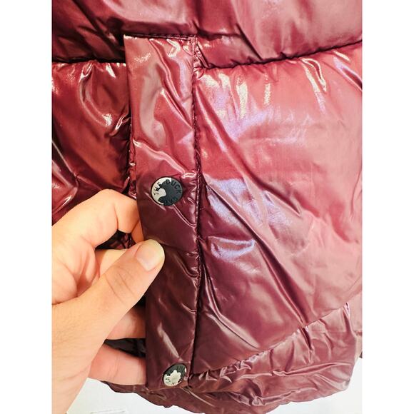 SAVE THE DUCK Burgundy Long Sleeve High Standing Collar Isla Puffer Jacket M - Picture 9 of 16